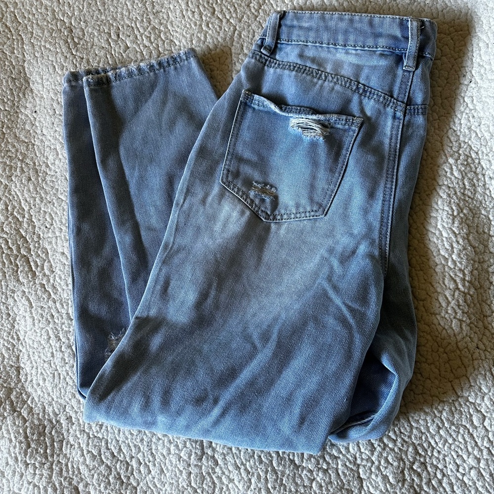 💓 Tillys light blue distressed boyfriend jeans baggy streetwear